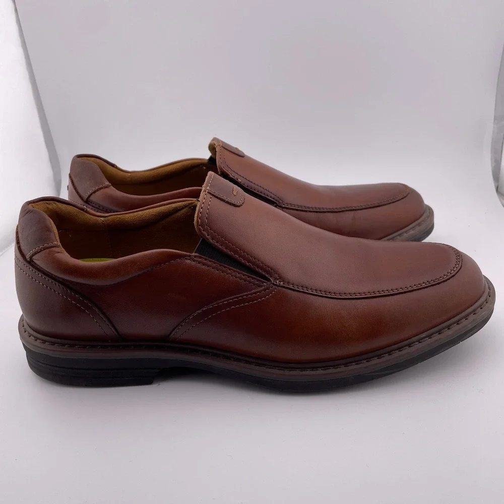 Florsheim Mens Brown Leather Slip On Comfort Tech‎ Loafers Shoes Size 8M